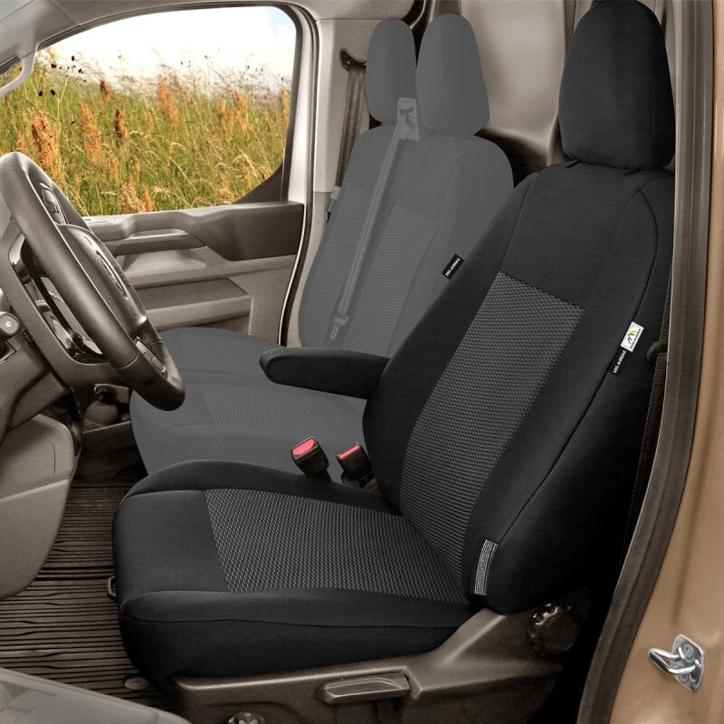 Přesné autopotahy Ford Transit Custom 2024- (řidič, loketní opěrky)