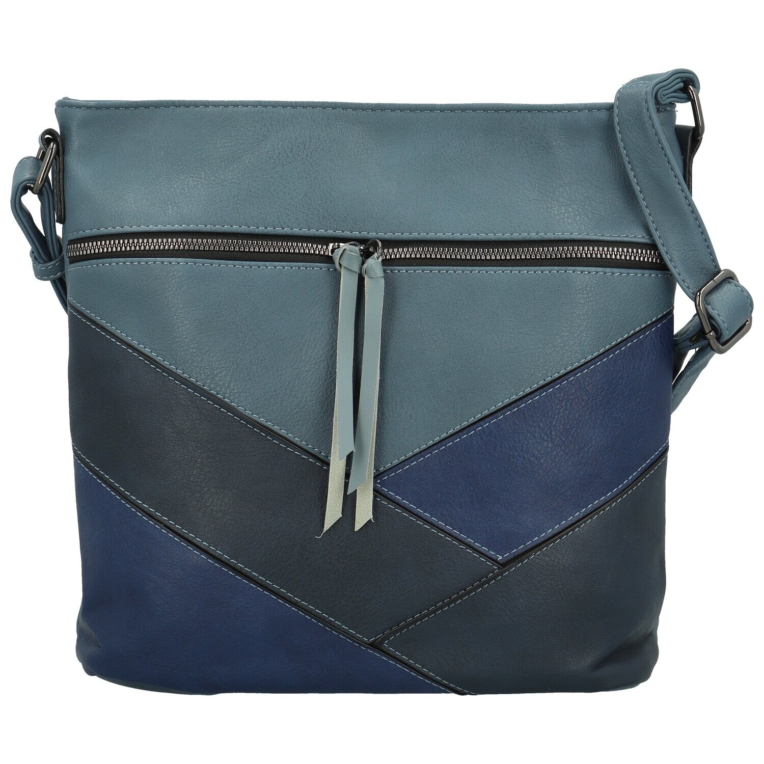 Trendy dámská koženková crossbody kabelka Nicoll, modrá