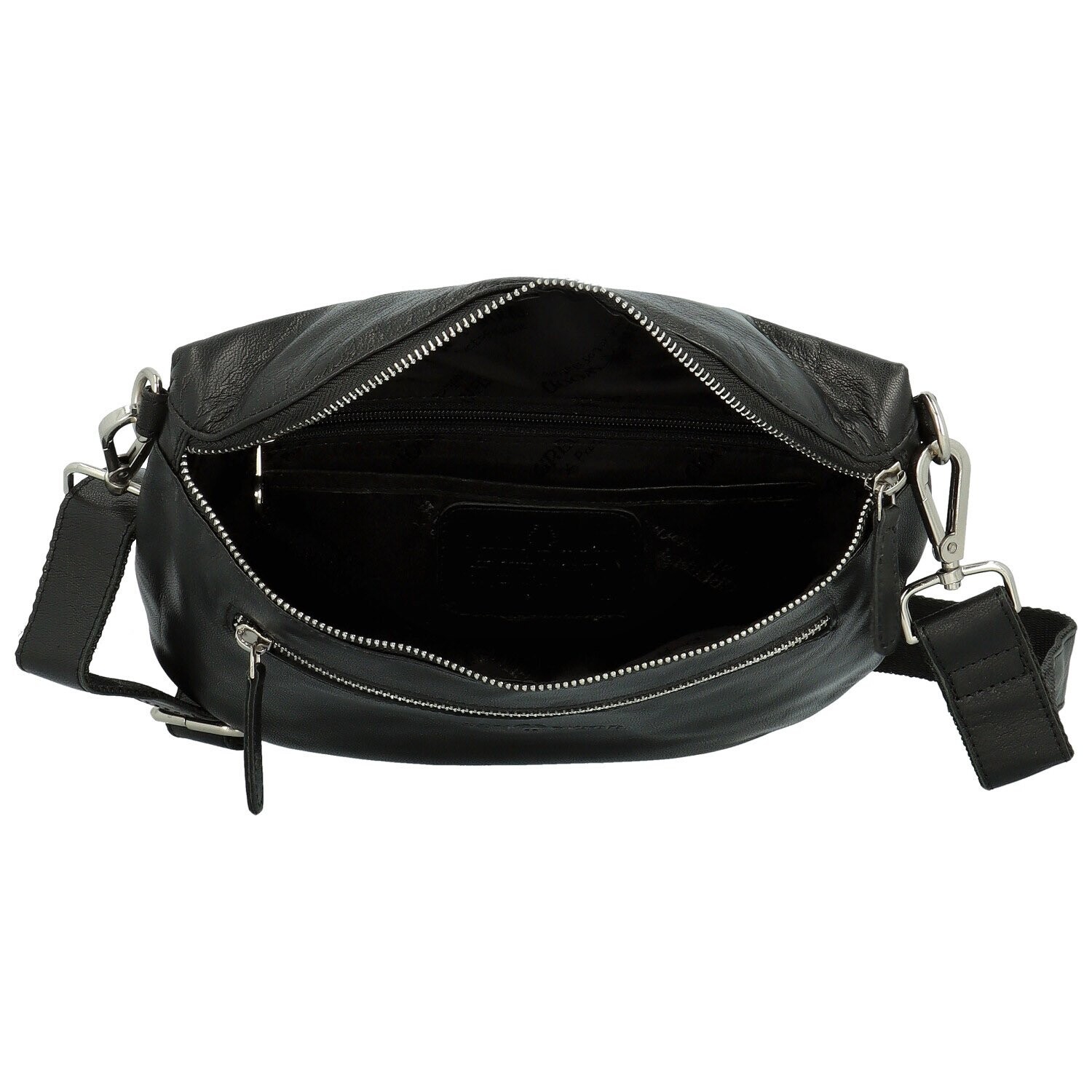 Módní dámská kožená kabelko-ledvinka GW Galatea, černá