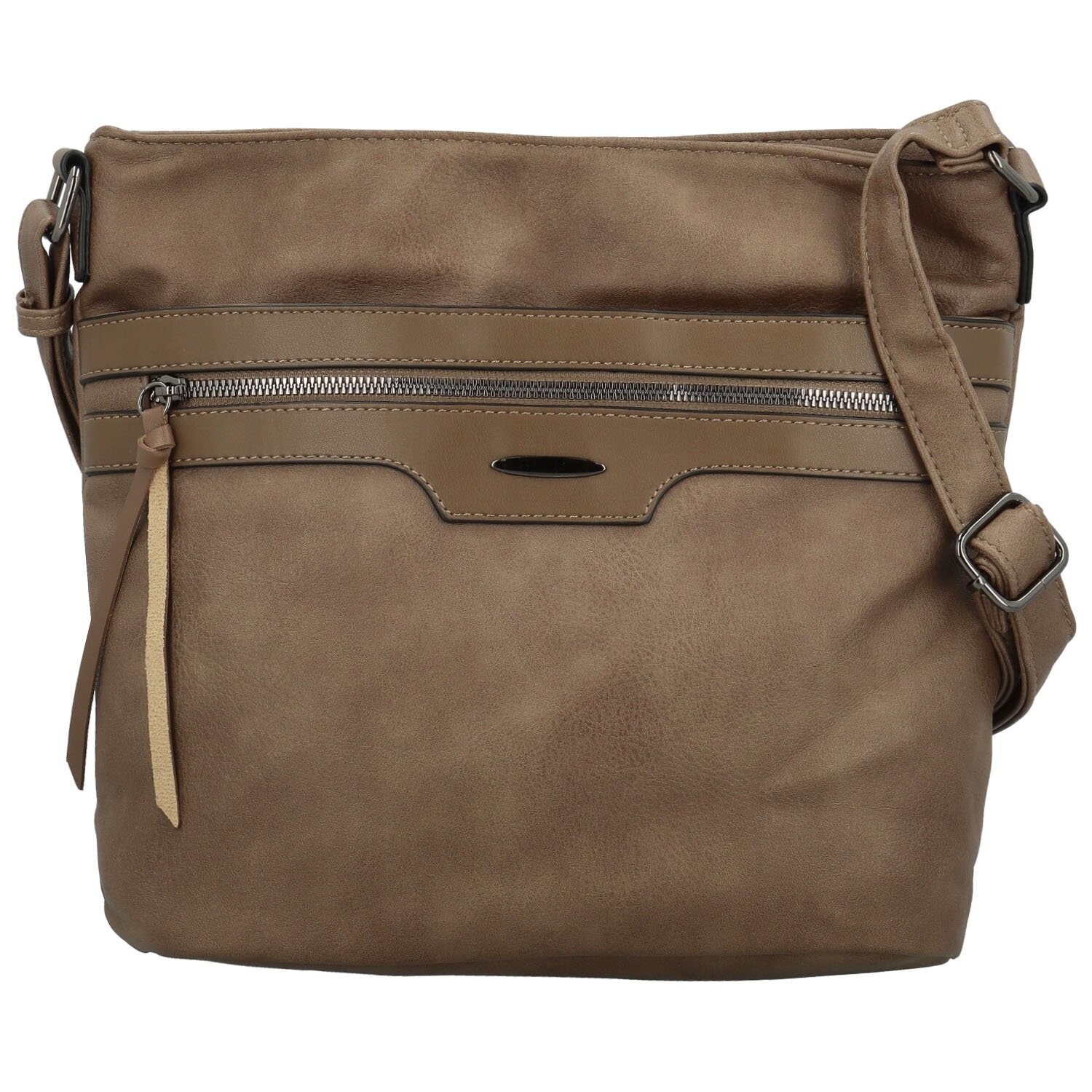 Trendy dámská koženková crossbody kabelka Hazel, taupe