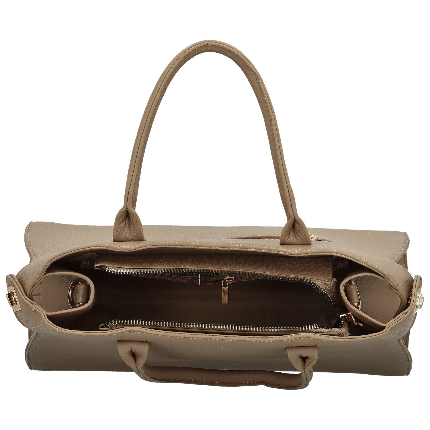 Módní dámská koženková kabelka do ruky Landony, taupe