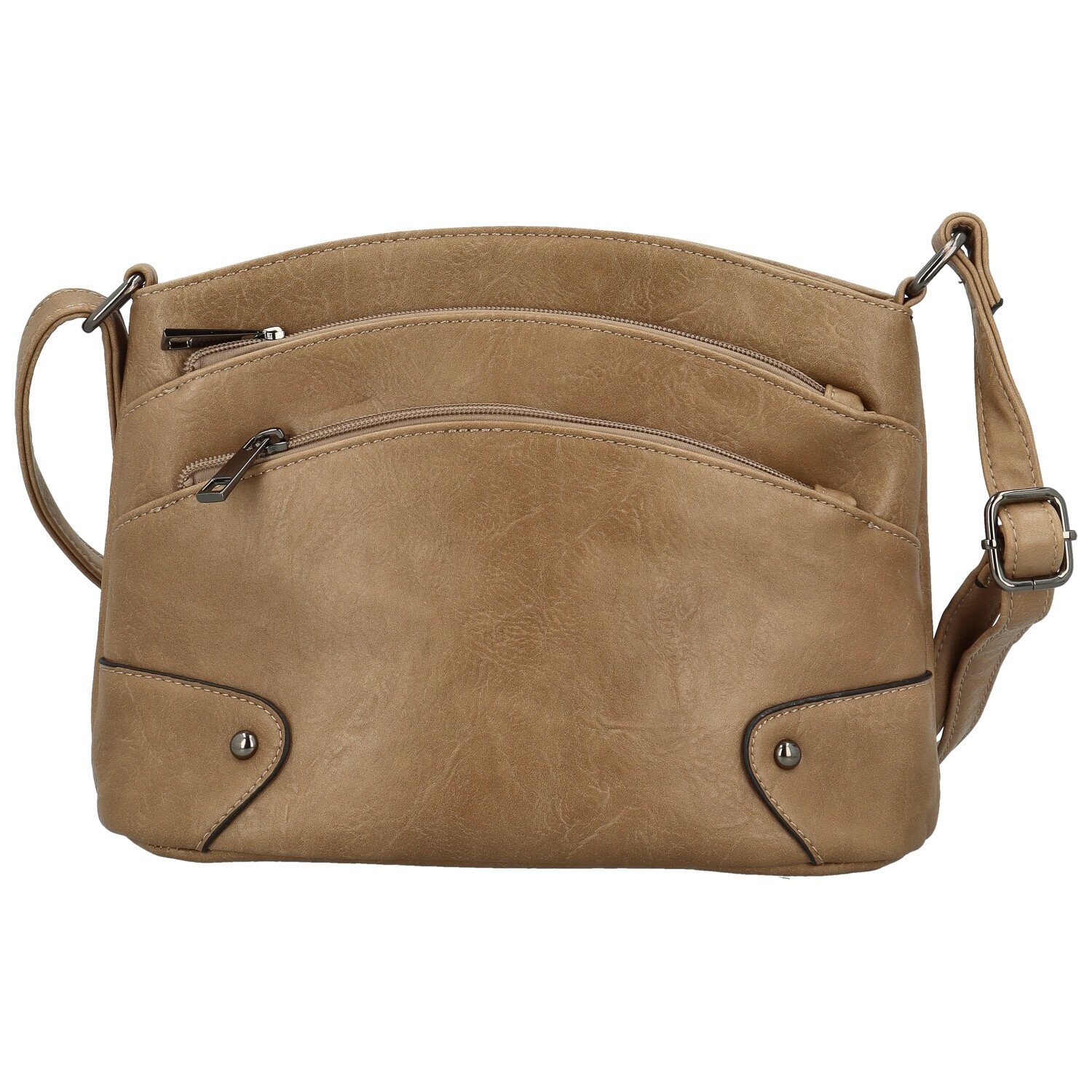 Stylová dámská koženková crossbody kabelka Giada, taupe