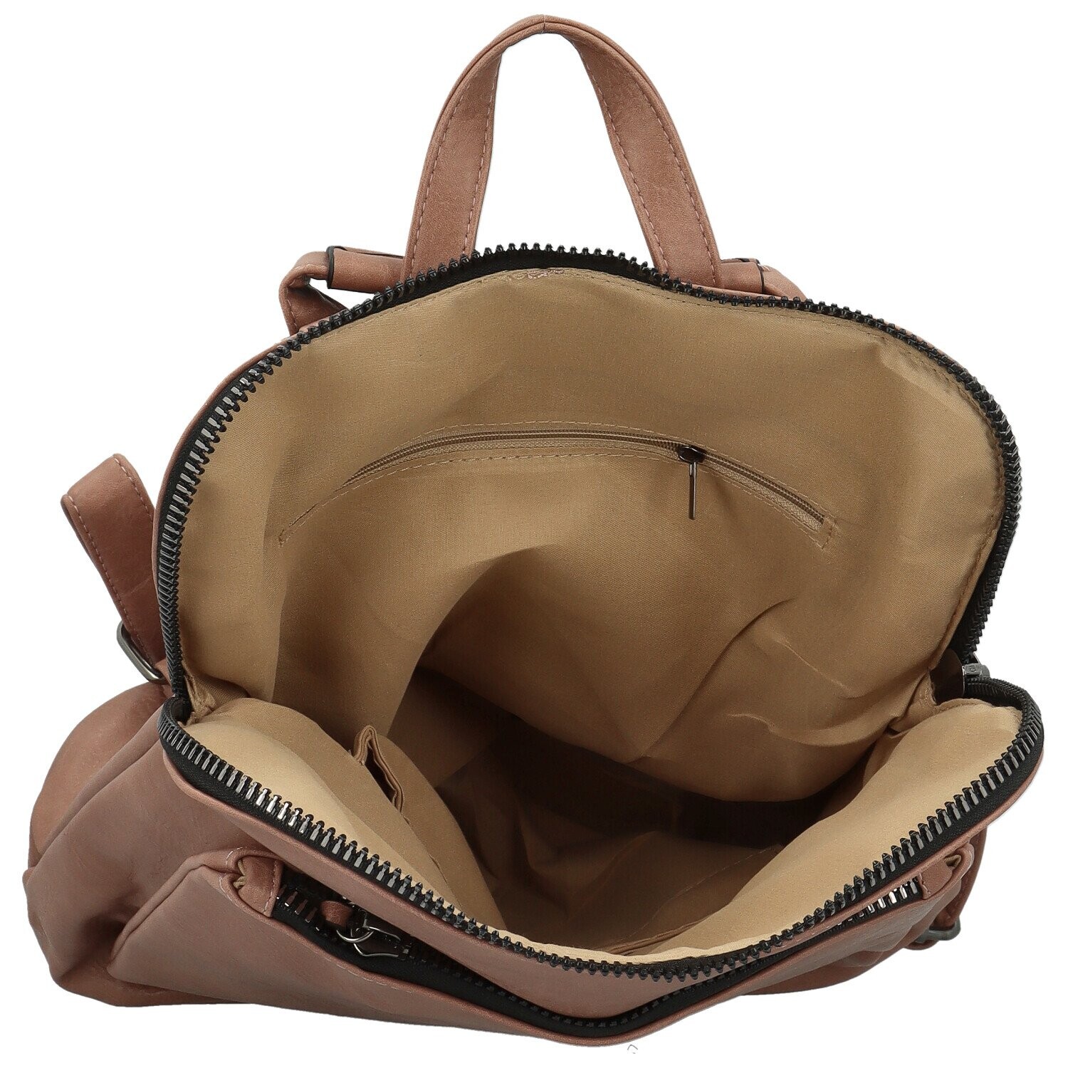 Stylový dámský koženkový kabelko-batoh Doan, starorůžový