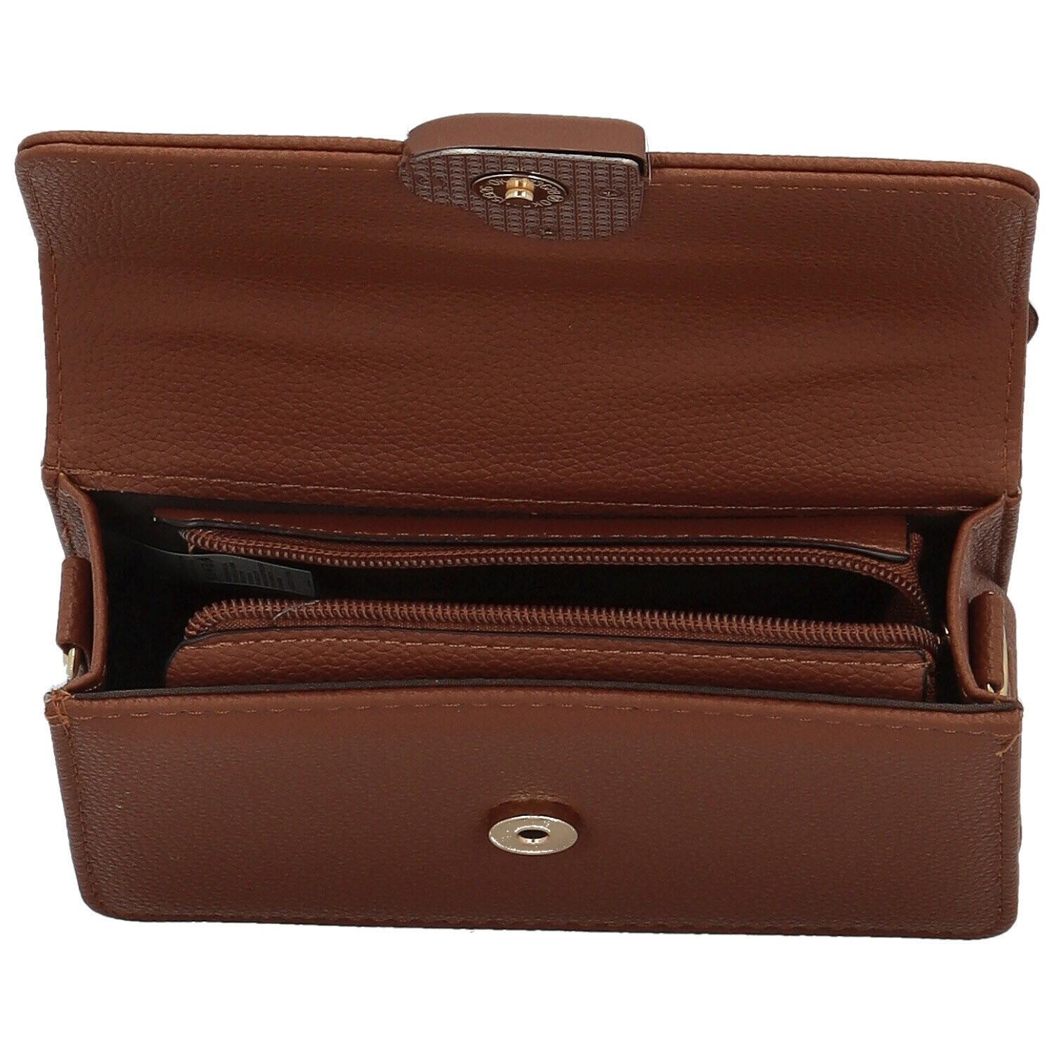 Módní dámská koženková kabelka do ruky Derin, hnědá