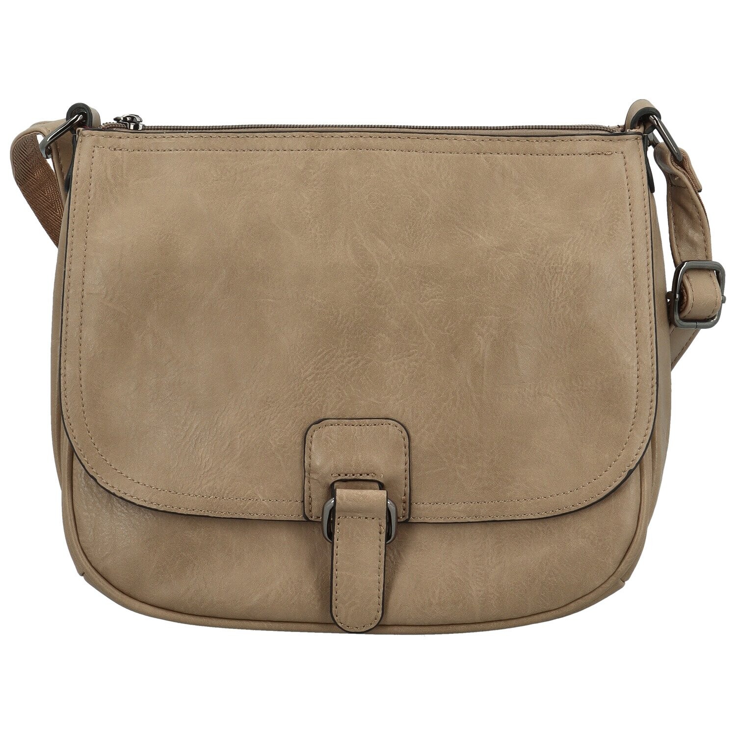 Trendy dámská koženková crossbody kabelka Gertha, béžová