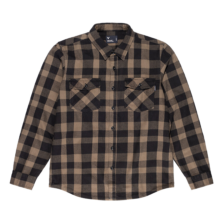 Košile Vintage Industries Globe Heavyweight - béžová, L