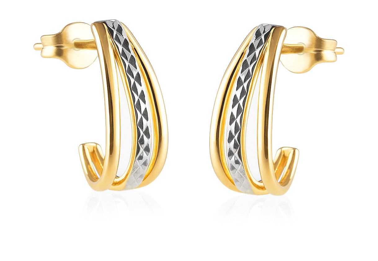 Brilio Elegantní bicolor náušnice ze zlata 14/204.762/3