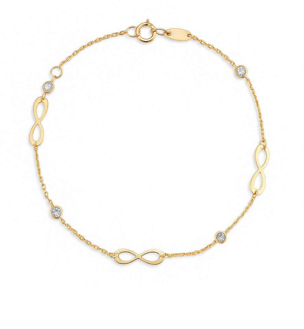 Brilio Okouzlující náramek ze žlutého zlata Nekonečno 14/774.631ZIR Esp