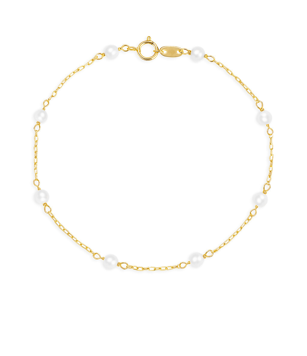 Brilio Něžný náramek ze žlutého zlata s říčními perlami 14/772.351P Esp-yellow