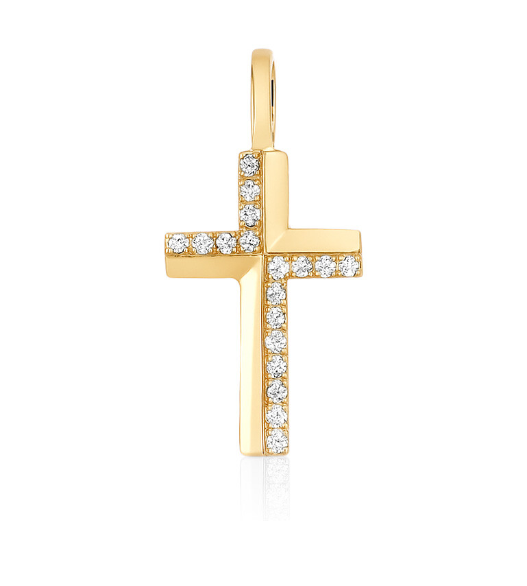 Brilio Něžný přívěsek křížek ze zlata 14/660.961ZIR