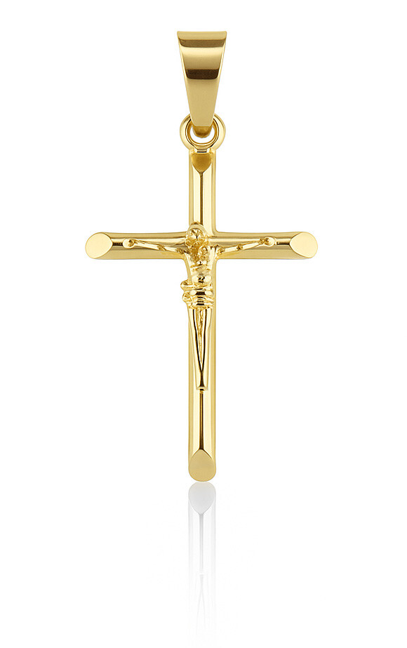 Brilio Nadčasový přívěsek ze žlutého zlata Kříž 14/650.421