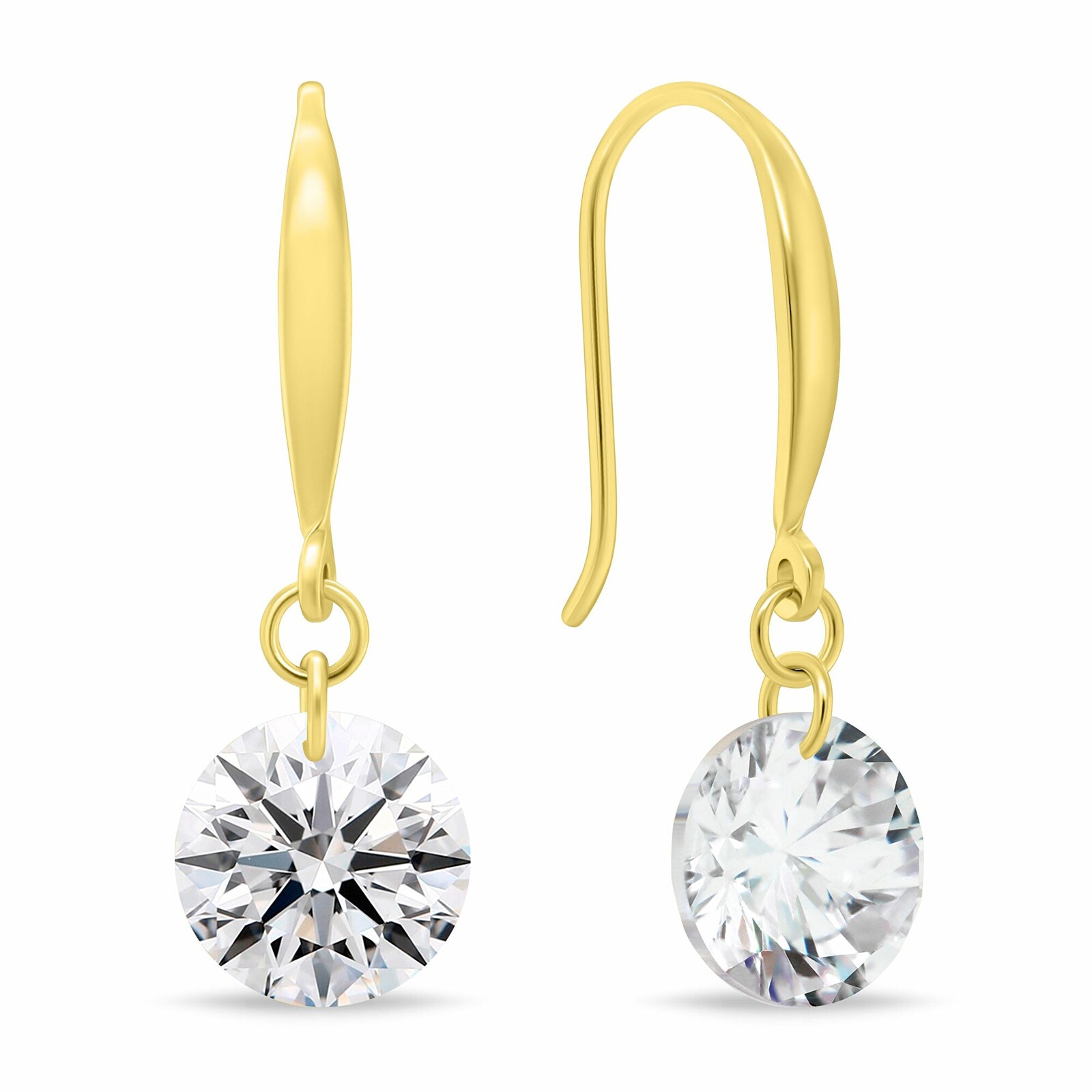 Brilio Silver Pozlacené visací náušnice se zirkony EA1203Y