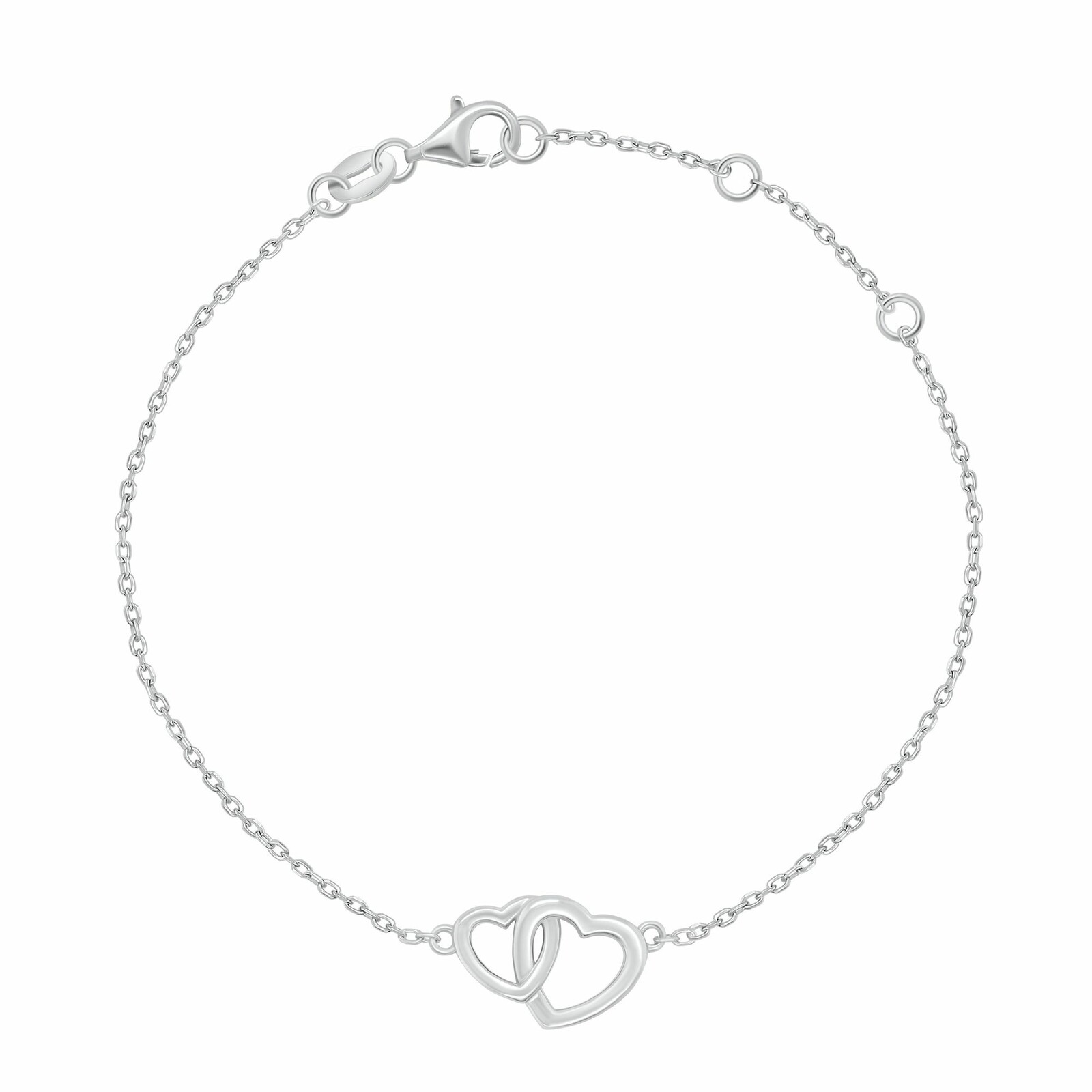 Brilio Silver Romantický stříbrný náramek se srdíčky BRC242W