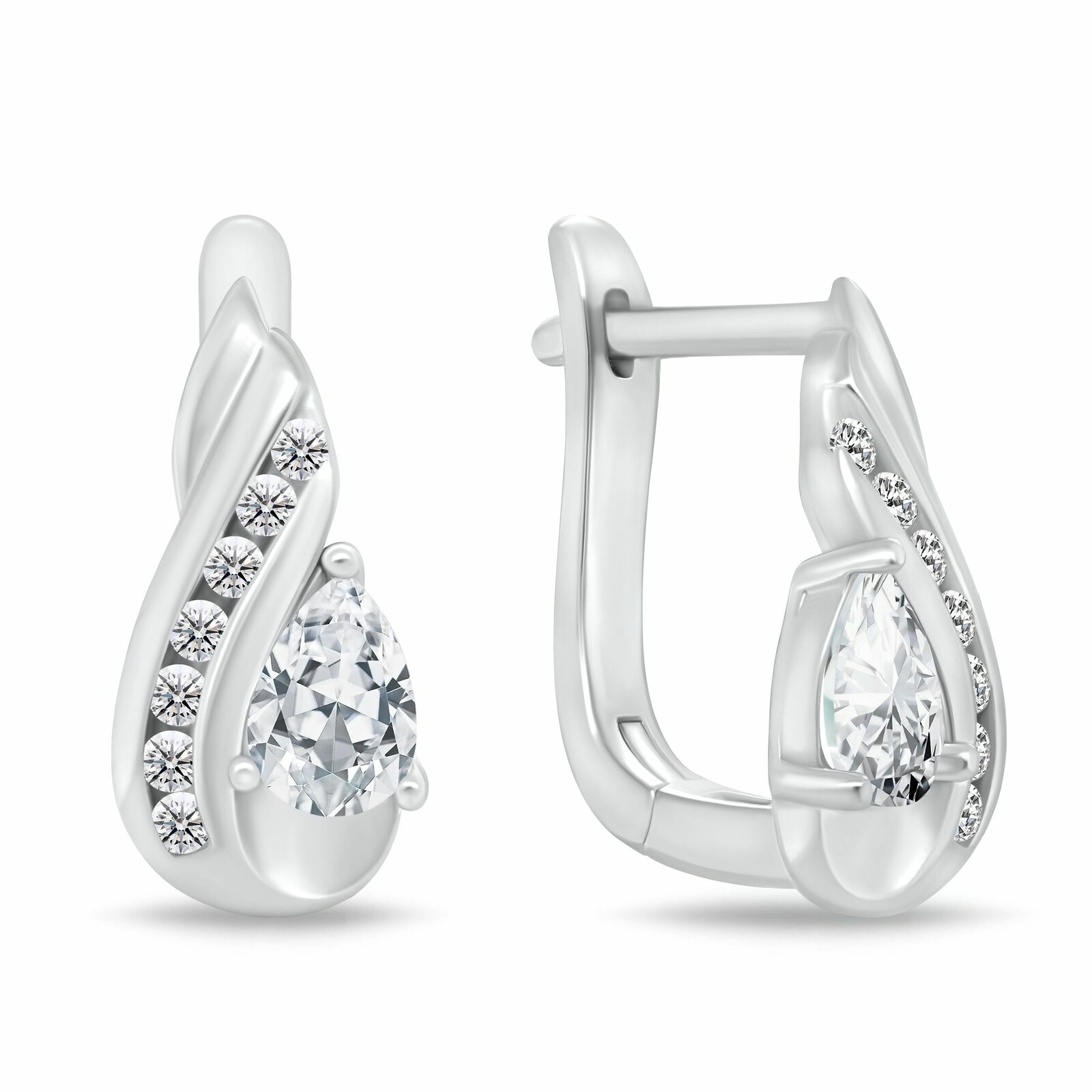 Brilio Silver Visací stříbrné náušnice s kubickými zirkony EA1195W