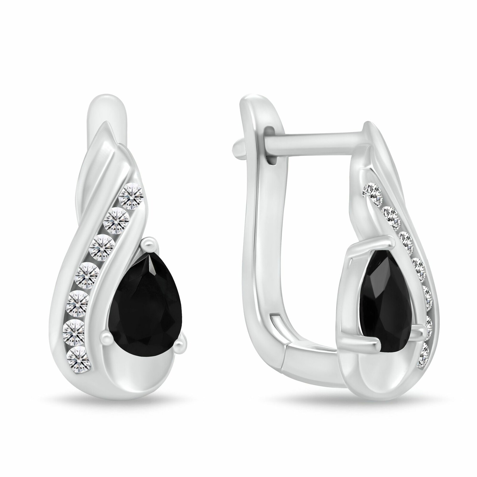 Brilio Silver Visací stříbrné náušnice s kubickými zirkony EA1195WBC