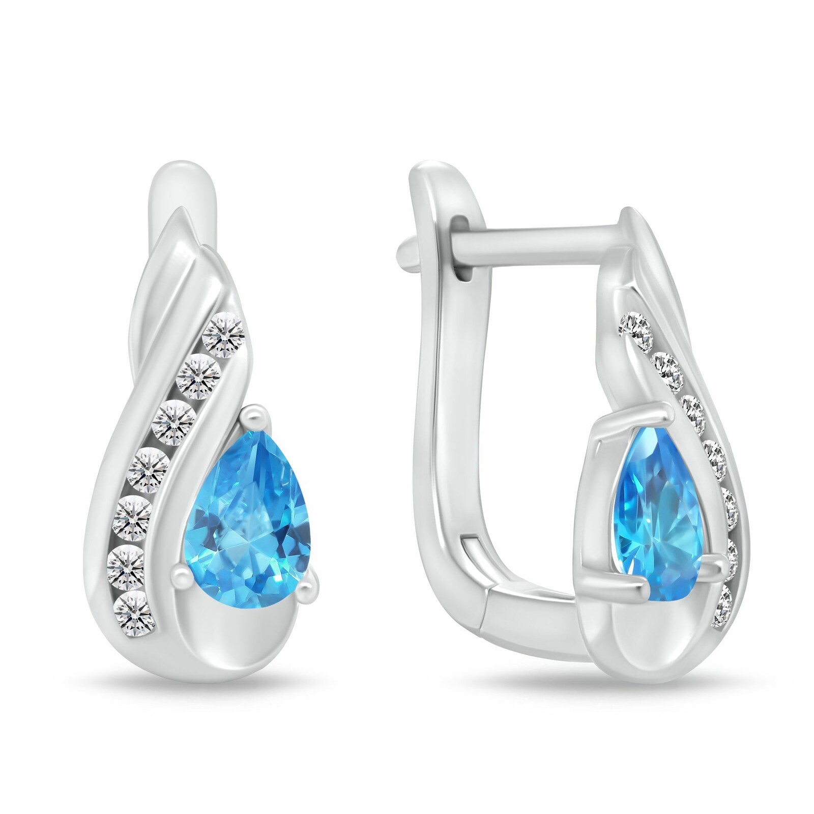 Brilio Silver Visací stříbrné náušnice s kubickými zirkony EA1195WAQ