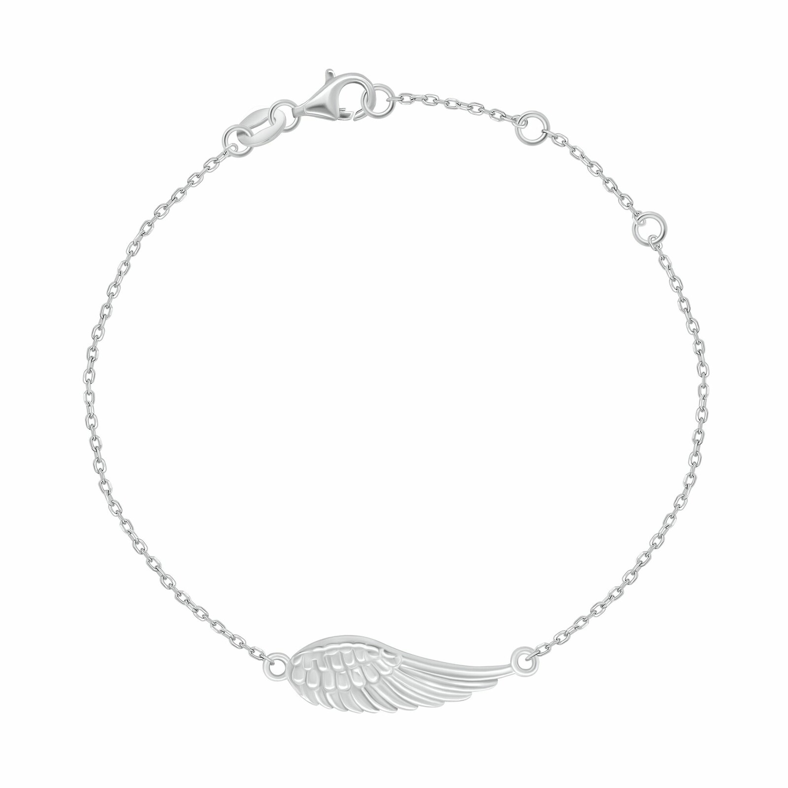 Brilio Silver Něžný stříbrný náramek s andělským křídlem BRC243W