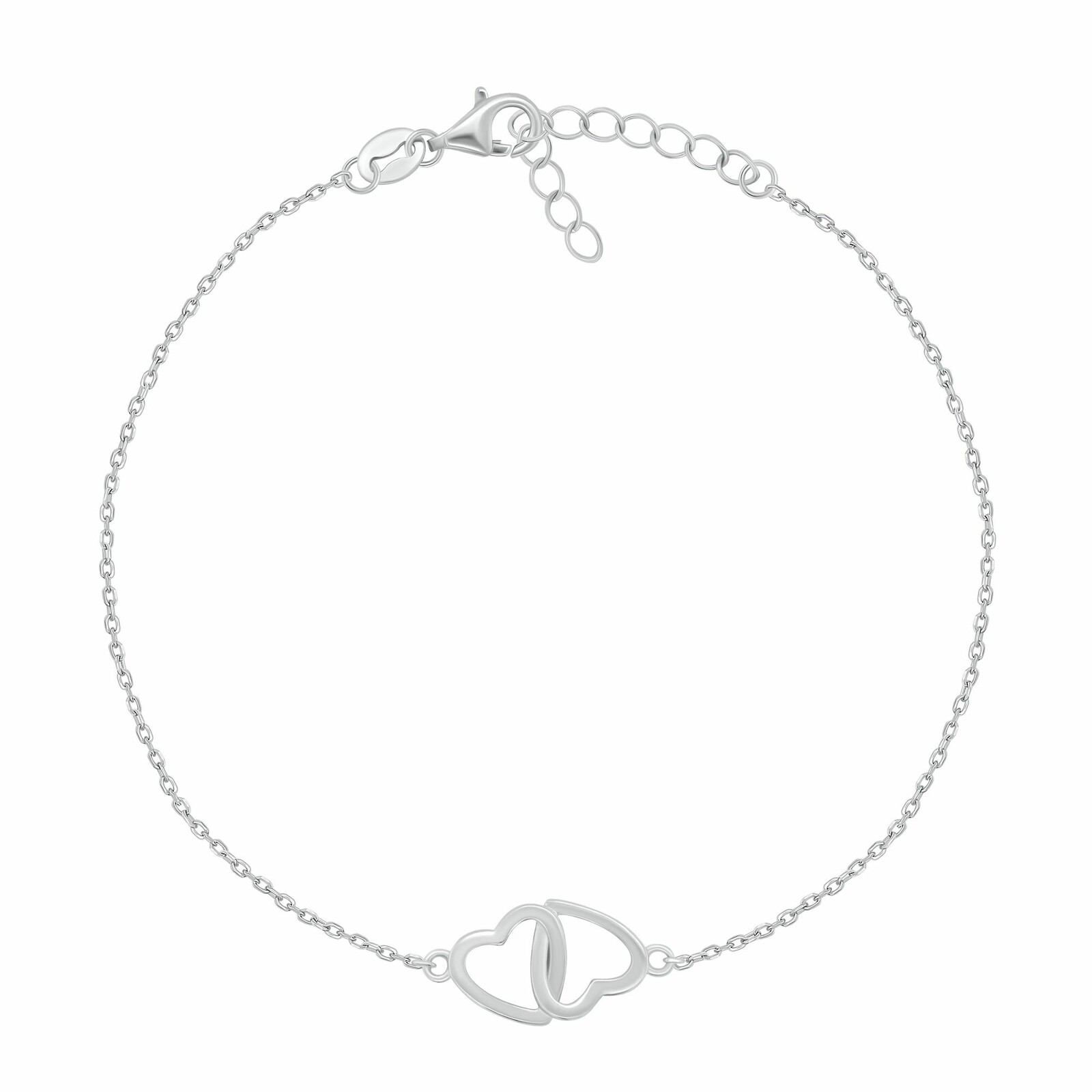 Brilio Silver Stříbrný náramek na nohu se srdíčky ANK116W