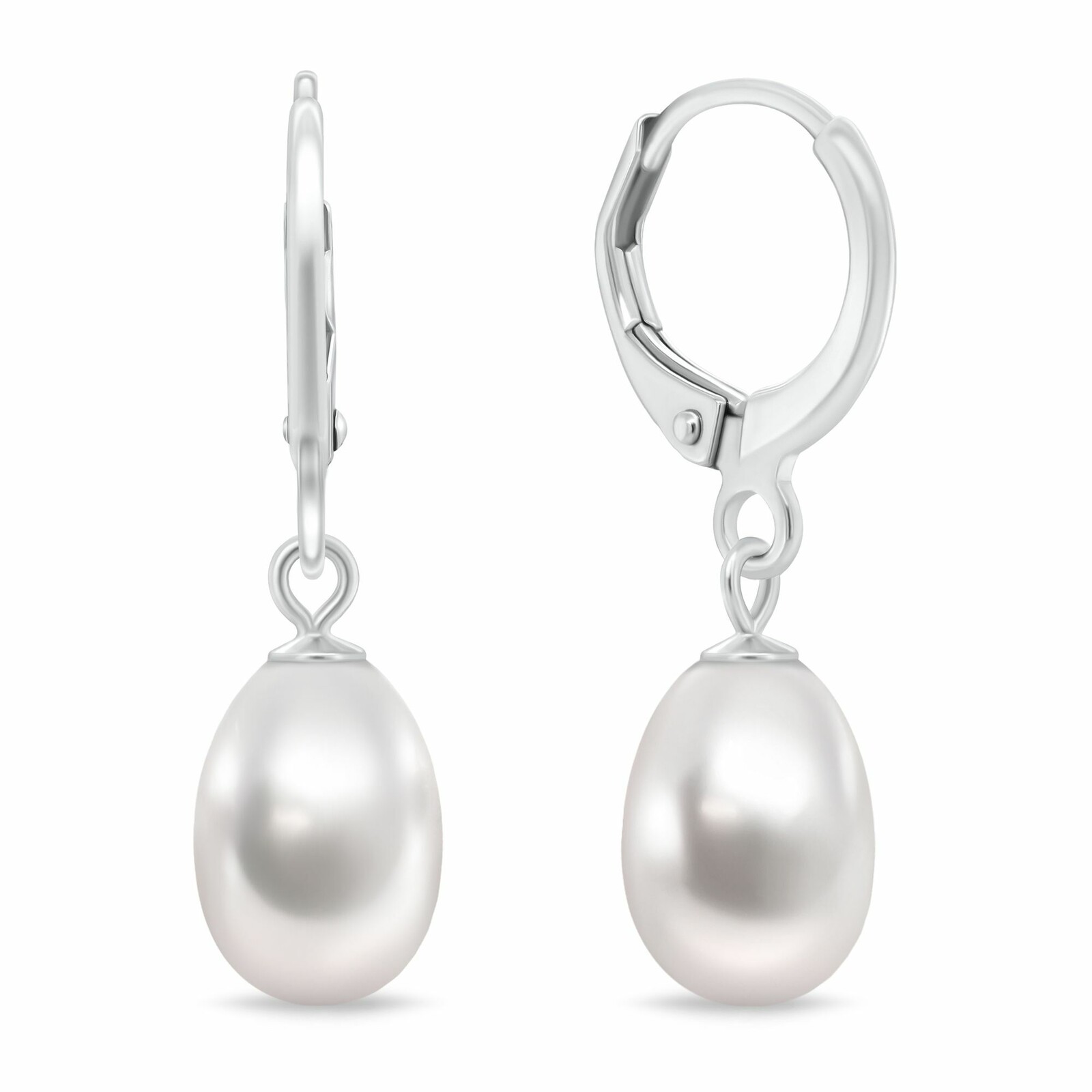 Brilio Silver Elegantní stříbrné náušnice s pravou perlou EA1199W