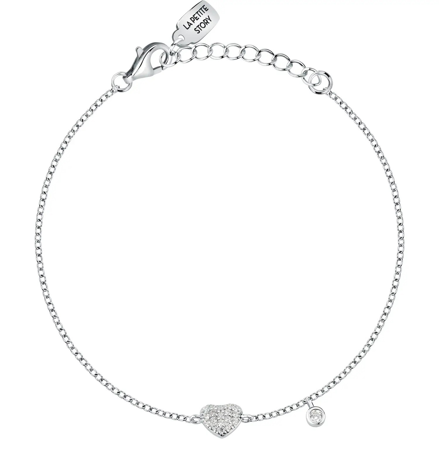 La Petite Story Dámský stříbrný náramek Srdce se zirkony Silver LPS05AWV29