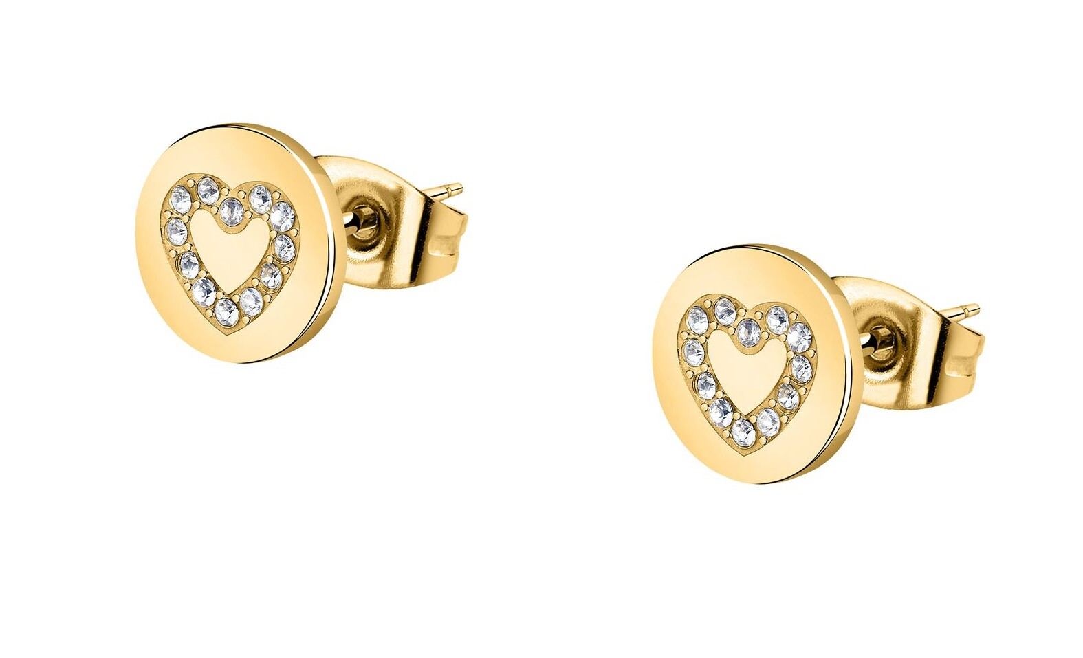 La Petite Story Pozlacené náušnice Srdíčko se zirkony LPS01AYQ115