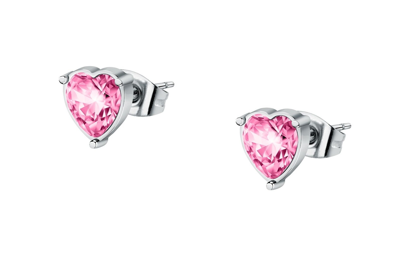 La Petite Story Půvabné ocelové náušnice Srdce s krystalem LPS01AYQ124