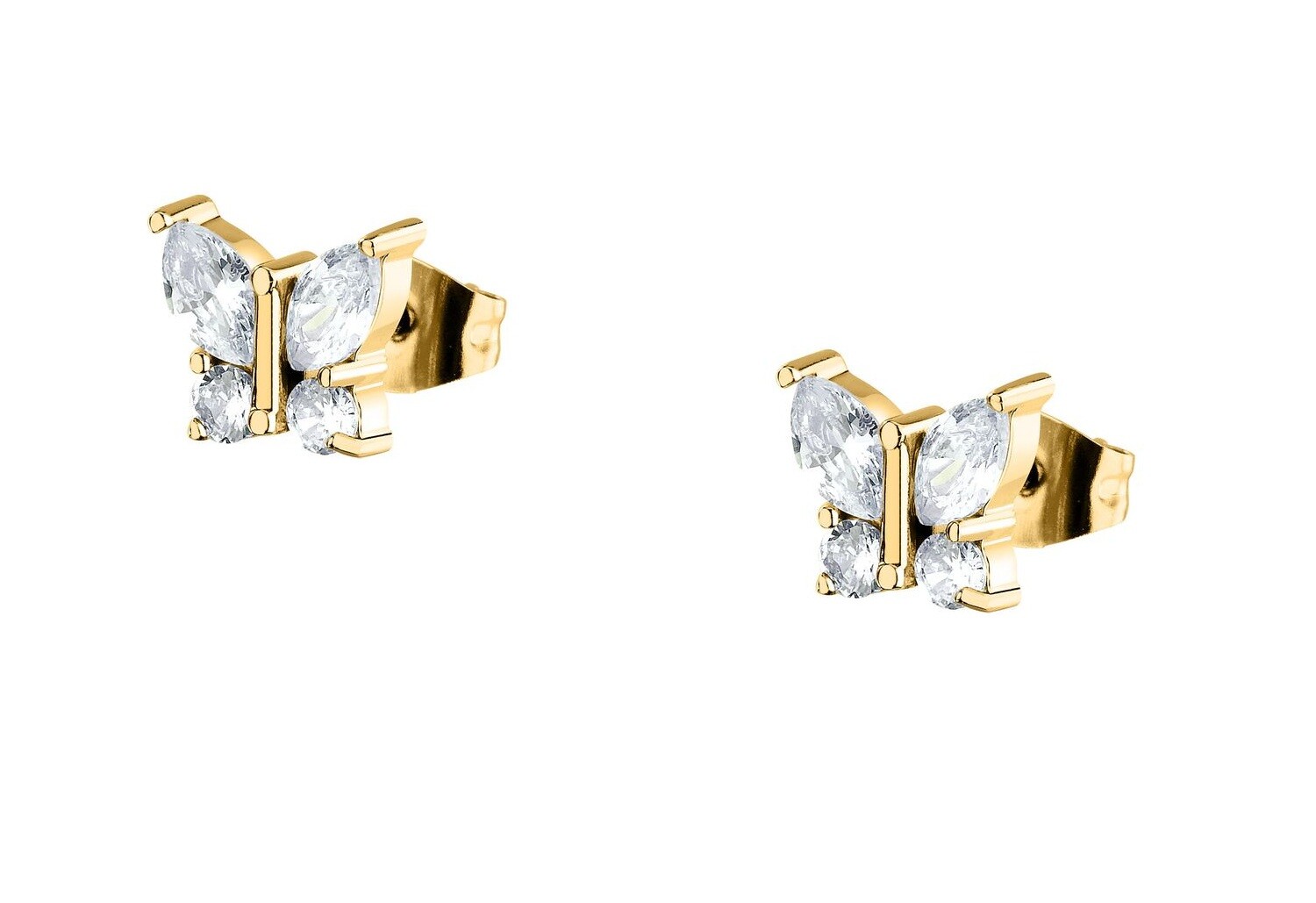 La Petite Story Pozlacené motýlkové náušnice se zirkony Friendship LPS01ARR103