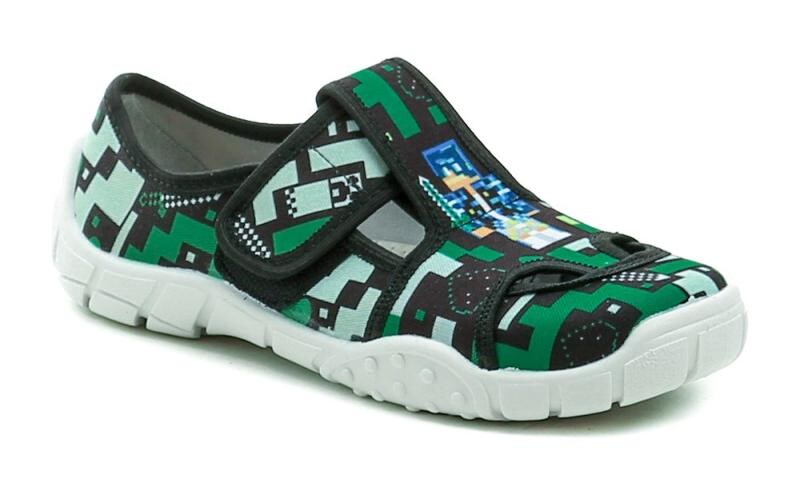 Raweks Igor 11 zelené dětské plátěné bačkory