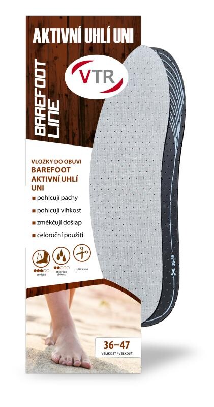 VTR Vložky do bot Barefoot Aktivní uhlí UNI 36-47