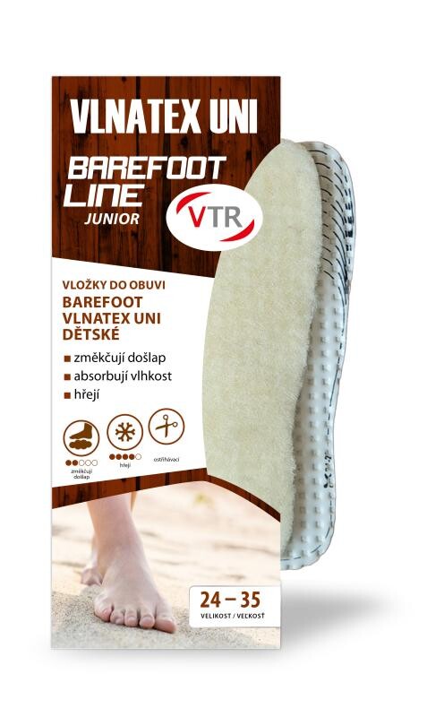 VTR Vložky do bot Barefoot Vlnatex UNI dětské 24-35