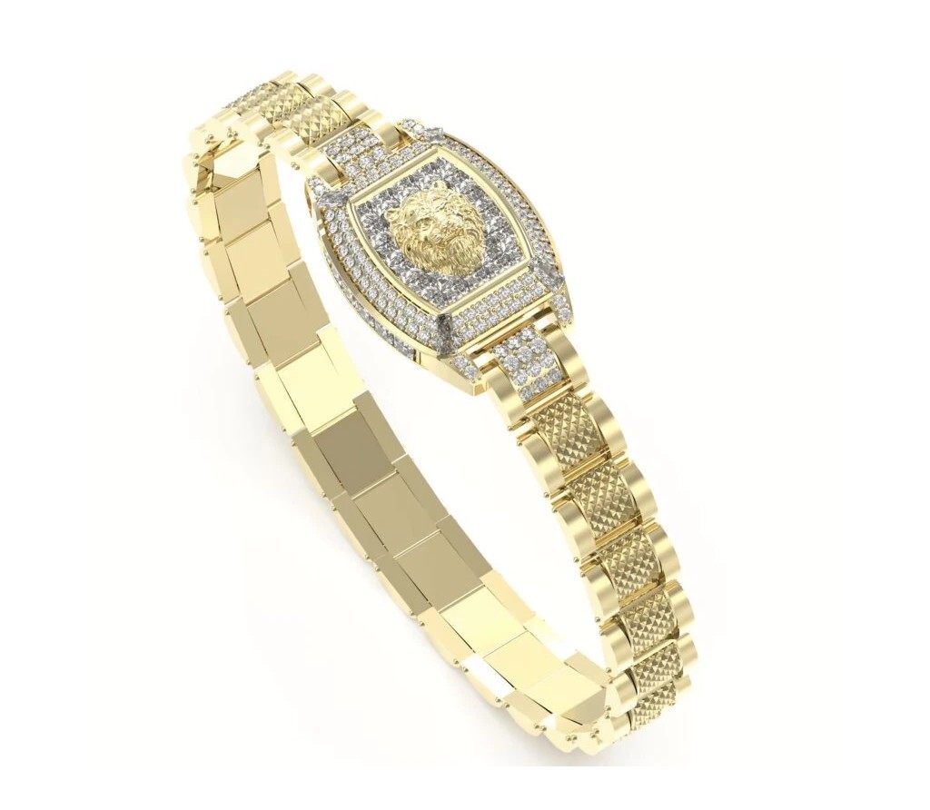 Guess Ocelový náramek pro muže Lion King JUMB05000JWYGT/U