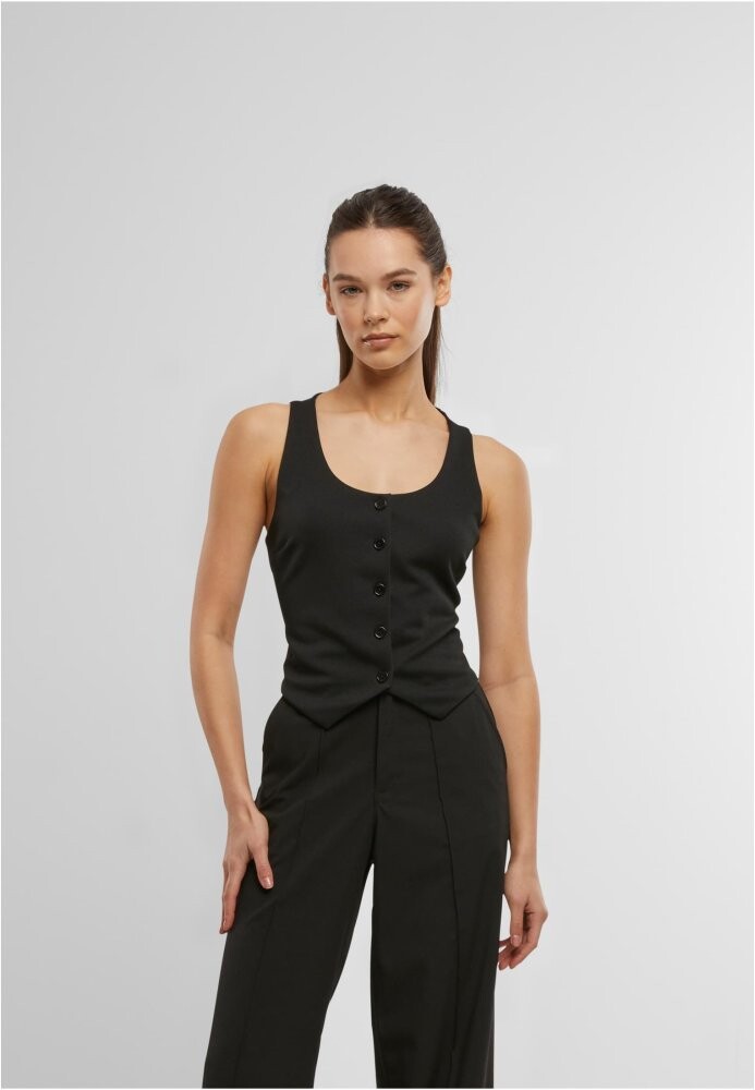 Ladies Jersey Vest - black L