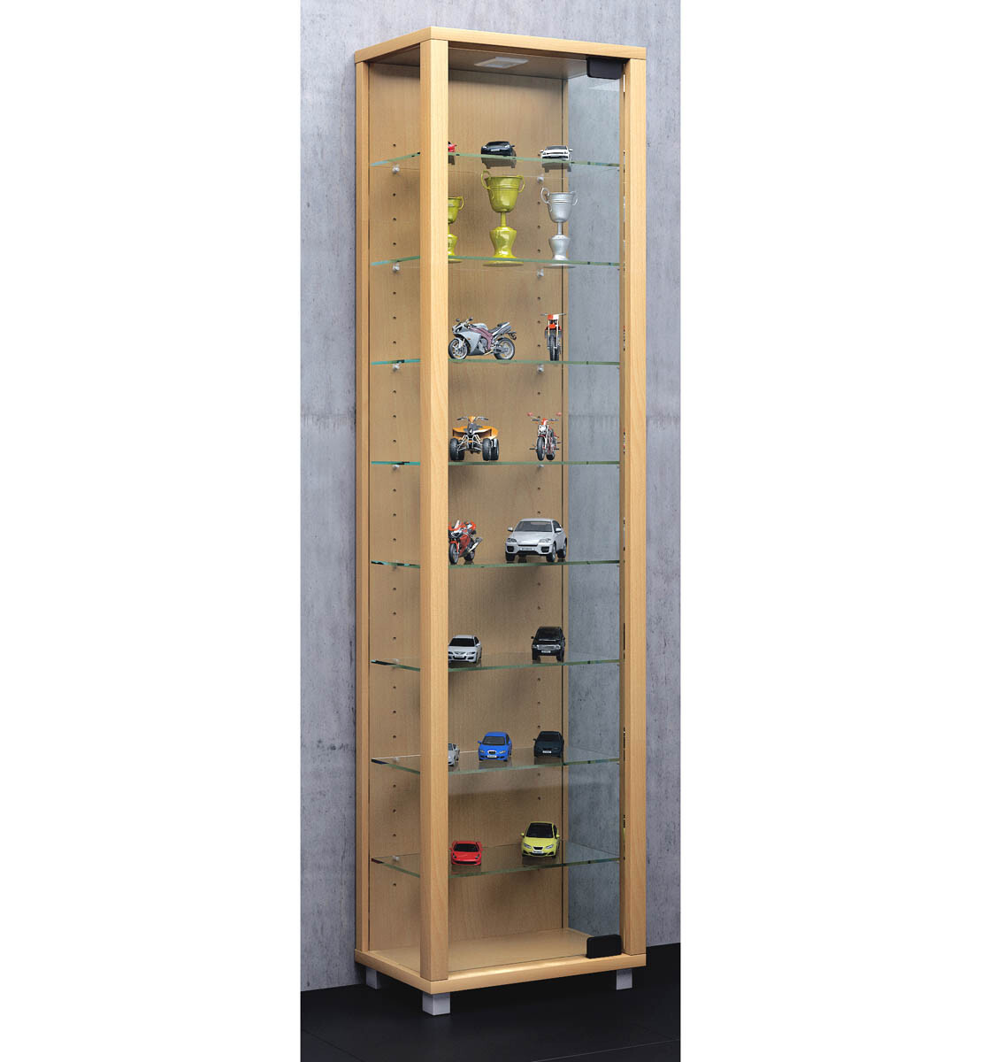 Vitrína Edana Maxi s LED osvětlením, buk