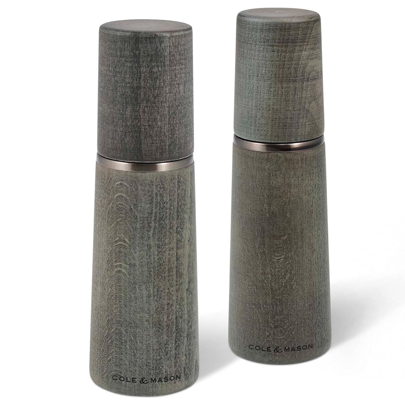 Sada mlýnků na sůl a pepř MARLOW 18 cm, sada 2 ks, šedá, dřevo, Cole & Mason