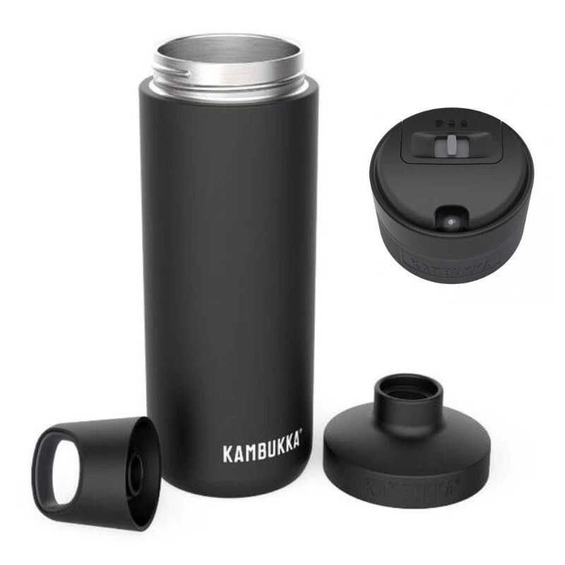 Termohrnek ETNA 500 ml, s víčkem RENO, matná černá, nerezová ocel, Kambukka