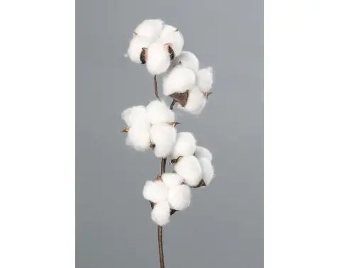 Umělá květina Bavlník 49 cm, bílá