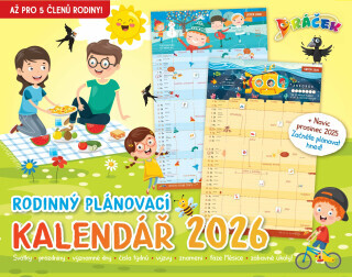 Dráčkův nástěnný rodinný plánovací kalendář 2026