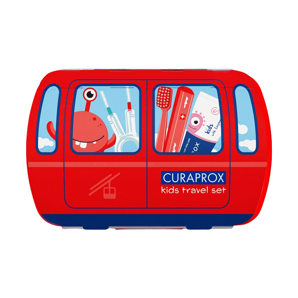 Curaprox,Travel set KIDS červený