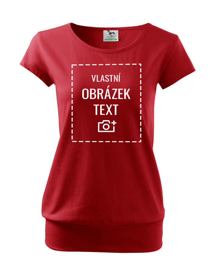 Dámské tričko volnějšího střihu s vlastním potiskem