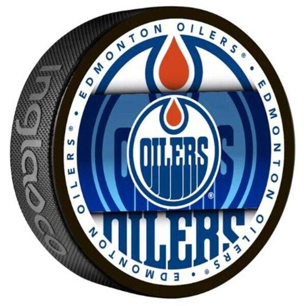 INGLASCO EDMONTON OILERS MEDALLION BLISTER Fanouškovský hokejový puk, černá, velikost