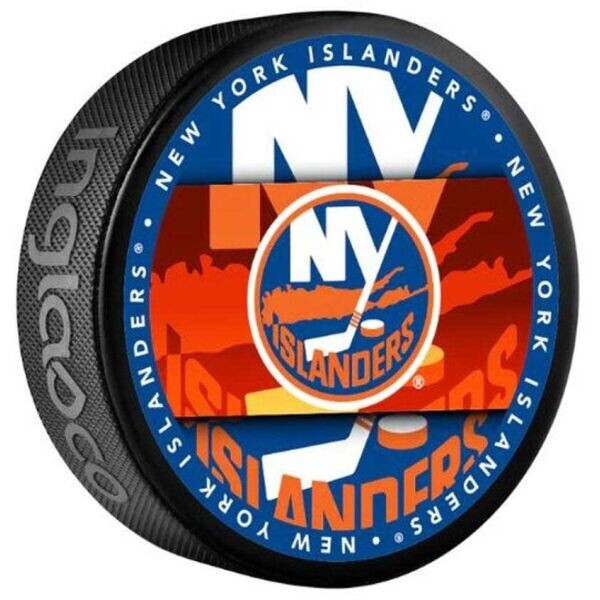INGLASCO NEW YORK ISLANDERS MEDALLION BLISTER Fanouškovský hokejový puk, černá, velikost