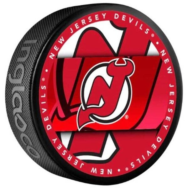 INGLASCO NEW JERSEY DEVILS MEDALLION BLISTER Fanouškovský hokejový puk, černá, velikost