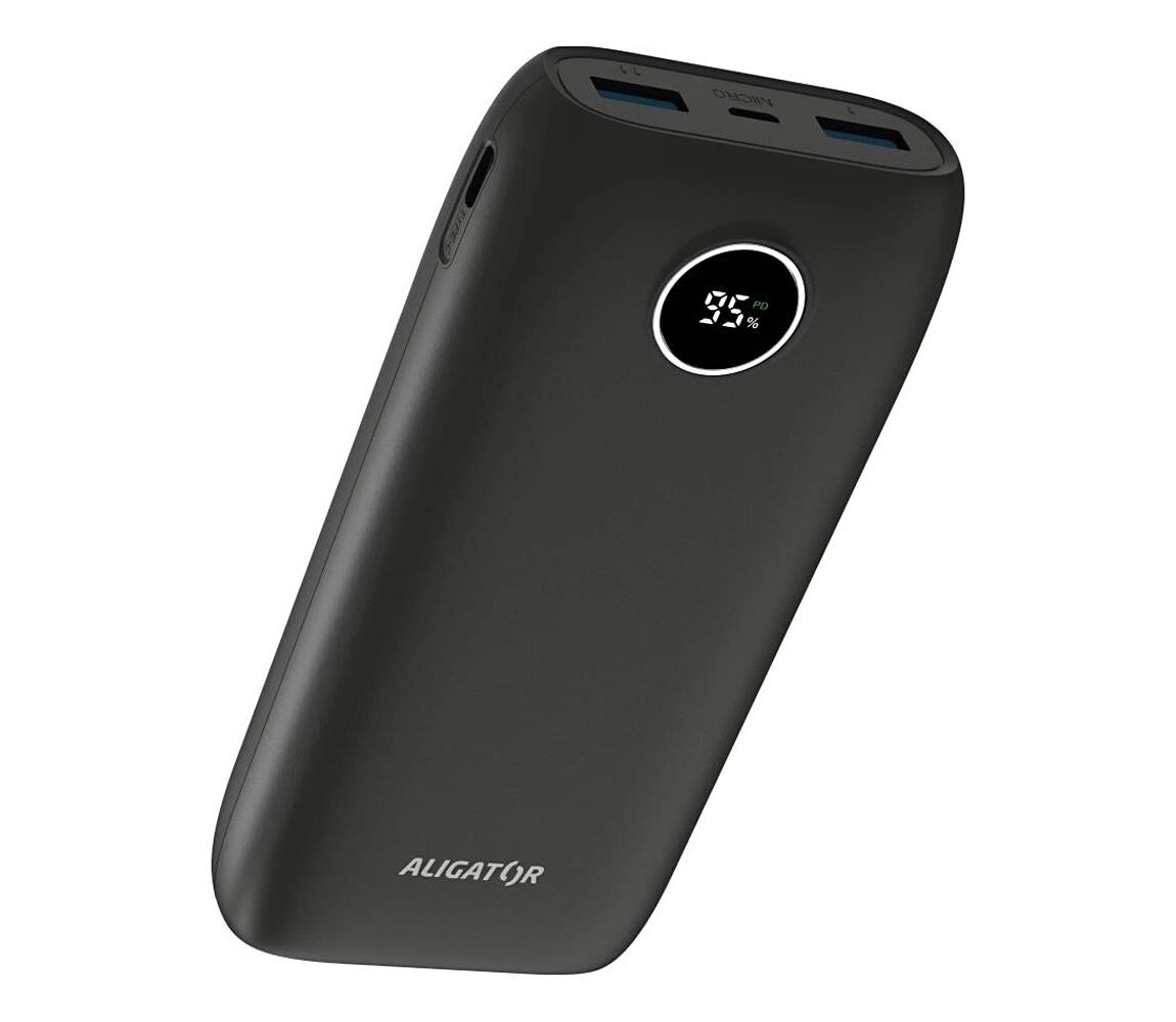 Aligator Aligator PBPD20BK - Power Bank s LCD displejem PD 20000 mAh/20W/3,7V černá