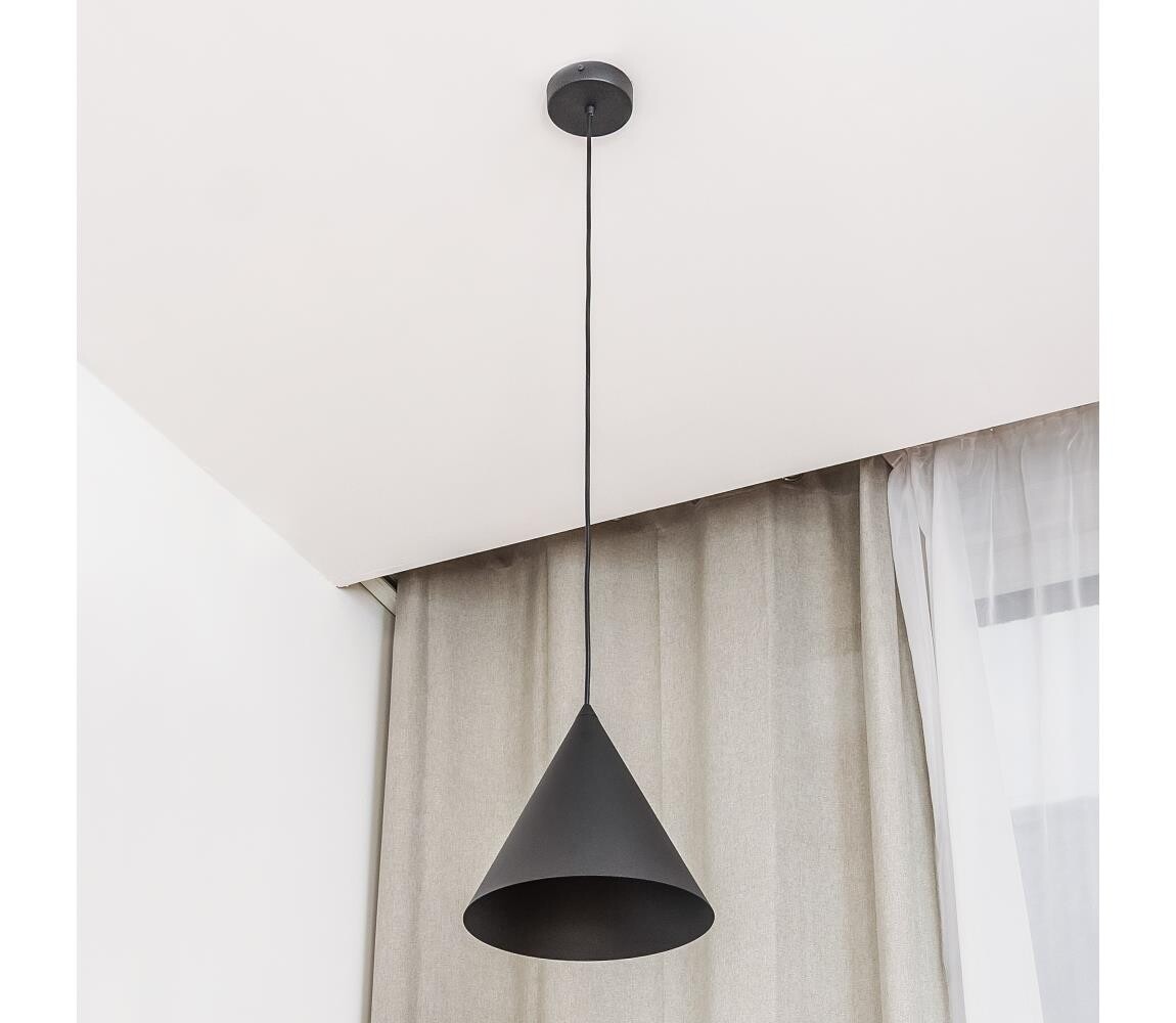 Lustr na lanku ETNA 1xE27/15W/230V pr. 25 cm černá