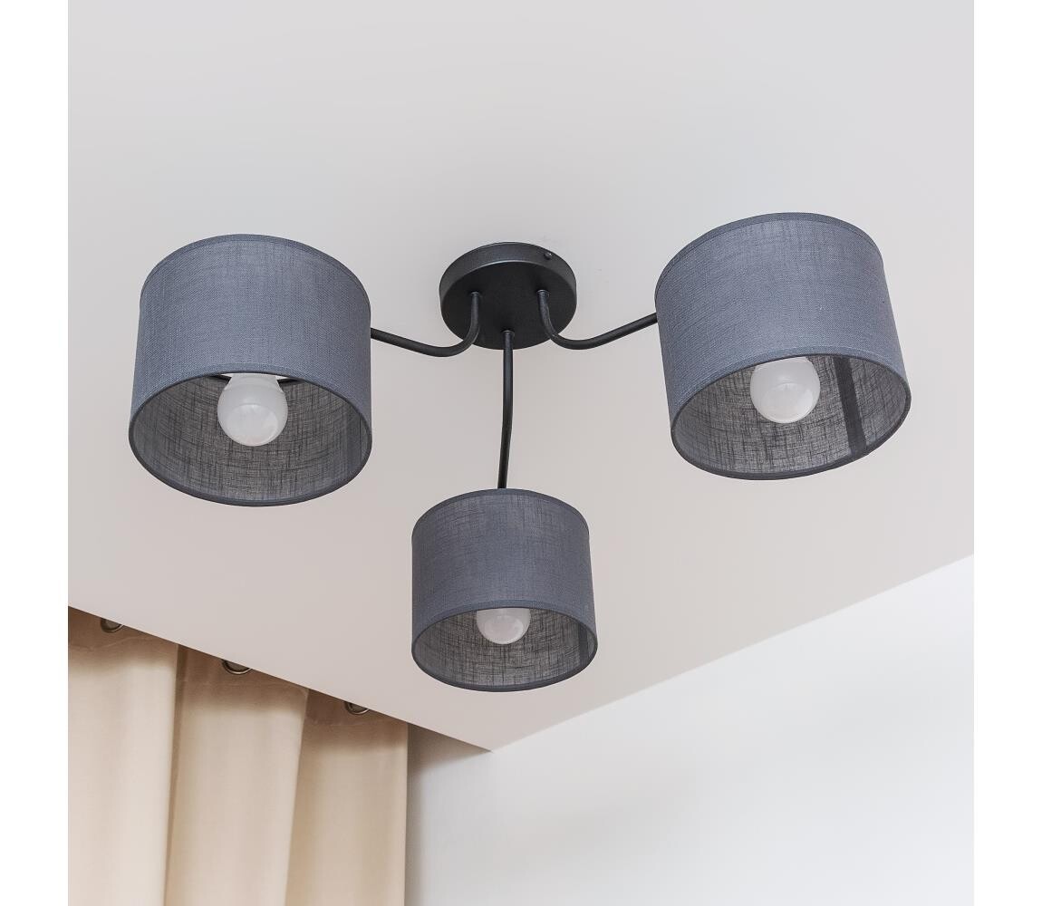 Přisazený lustr ALBA 3xE27/15W/230V šedá