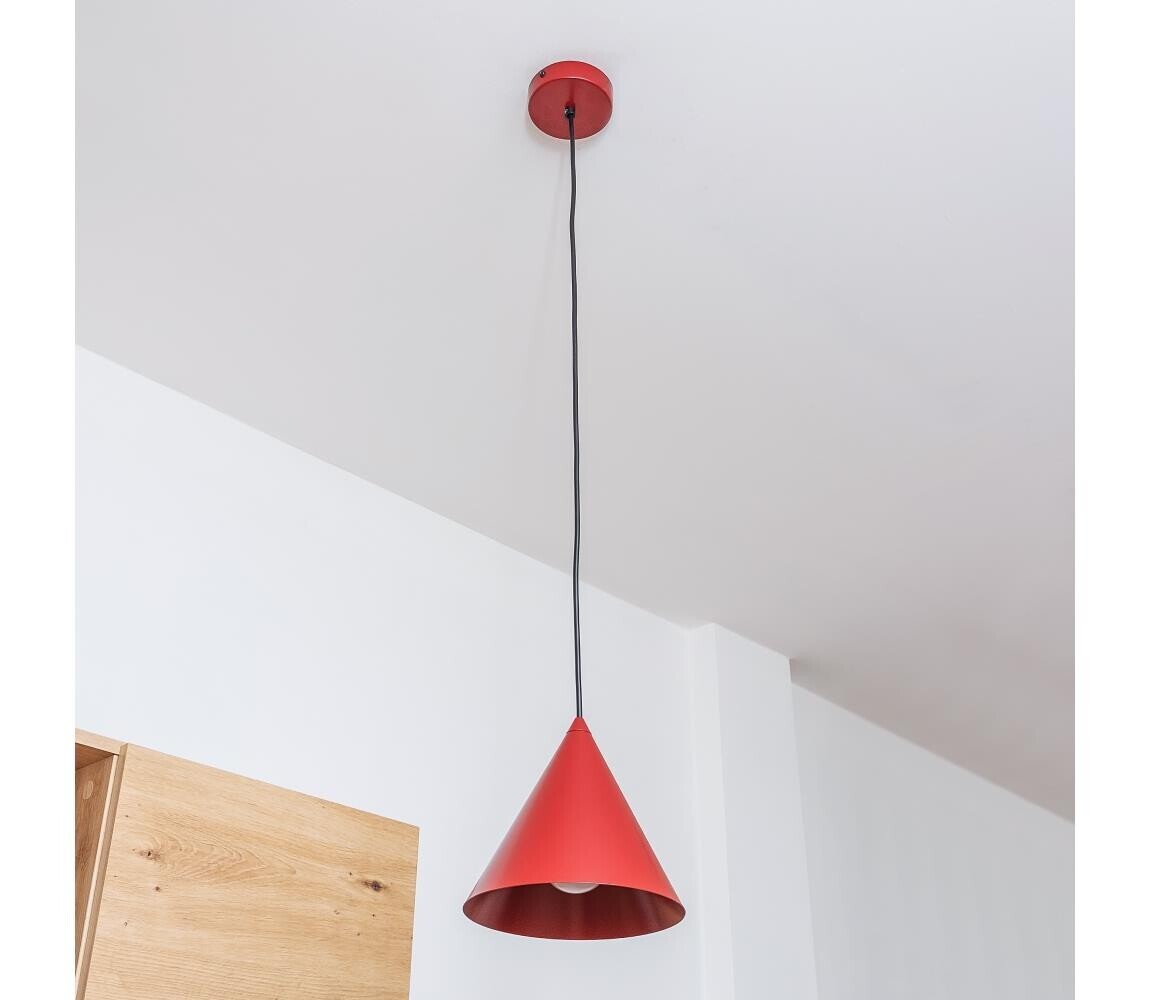 Lustr na lanku ETNA 1xE27/15W/230V pr. 18,5 cm červená