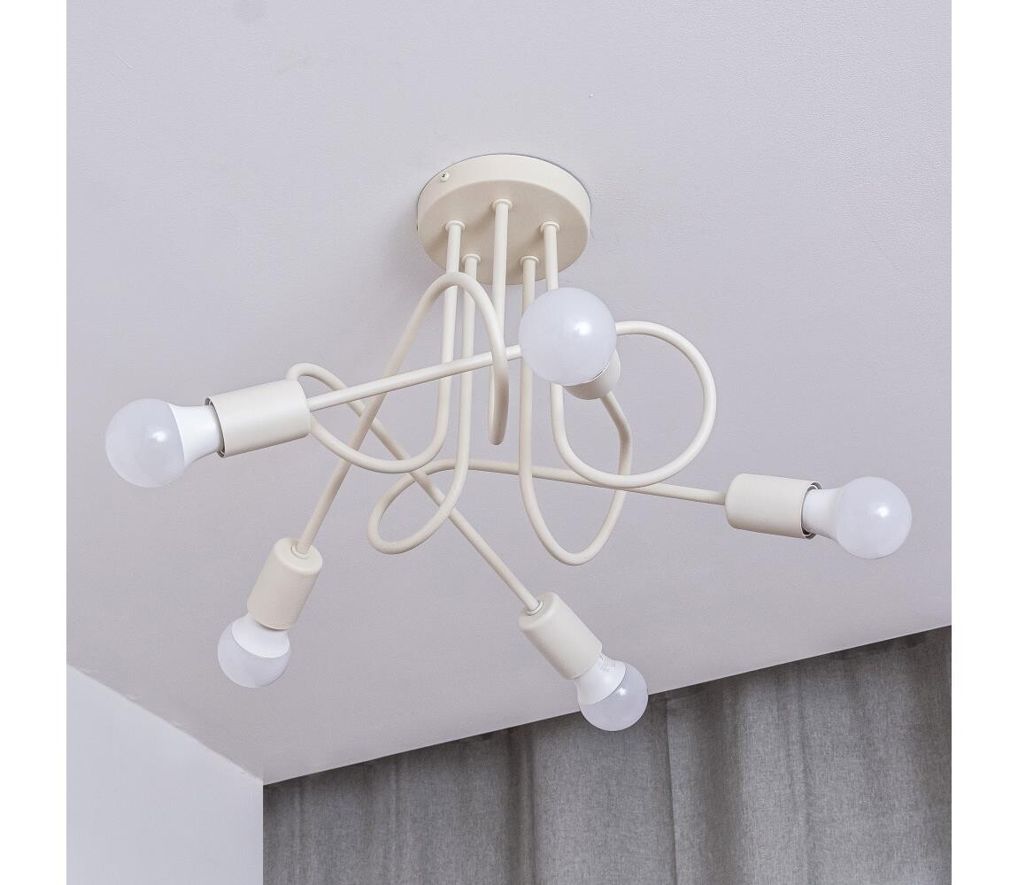 Přisazený lustr OXFORD 5xE27/15W/230V krémová