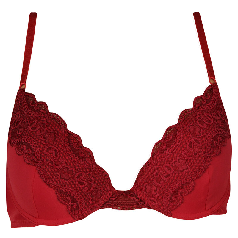 Dámská podprsenka Gina vyztužená s kosticemi červená (17004) 80B