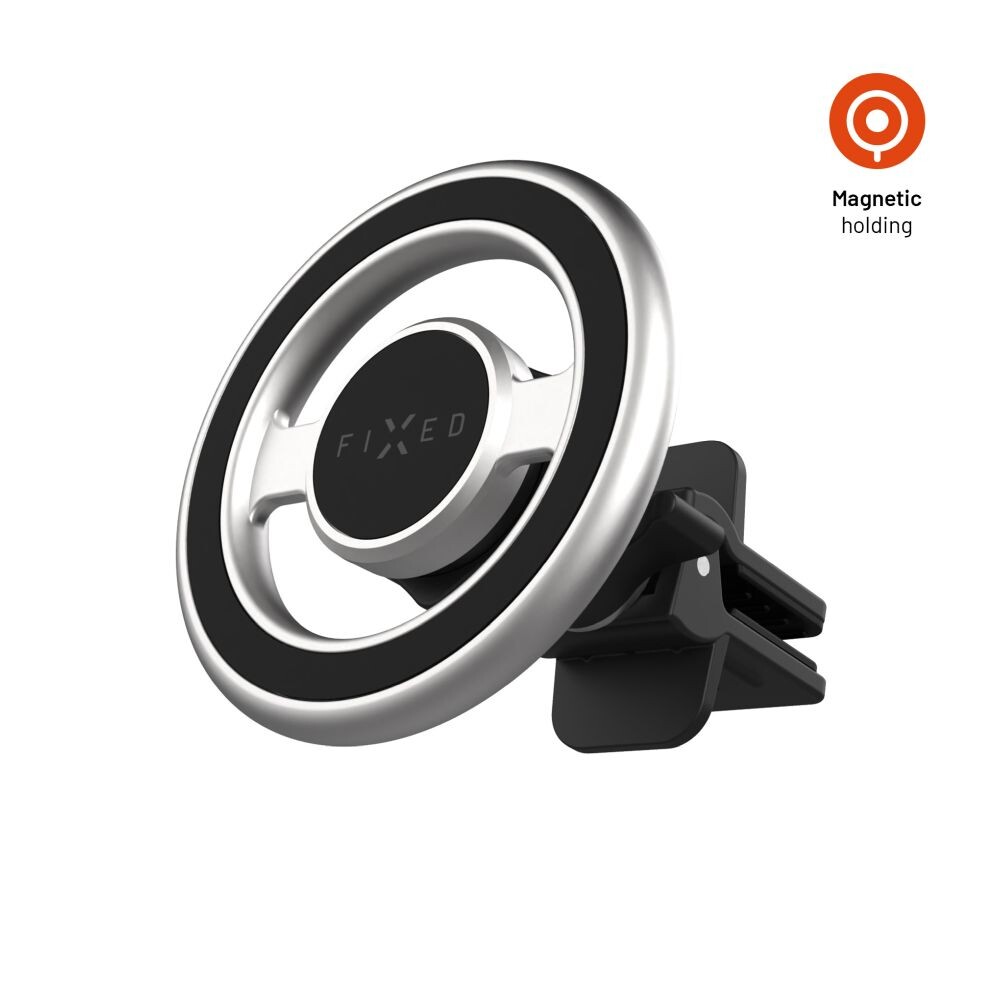 Magnetický kovový držák FIXED MagMount Vent do ventilace s podporou MagSafe, stříbrný