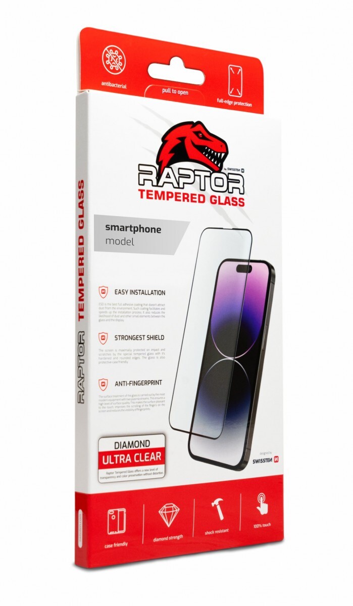 Tvrzené sklo Swissten Raptor Diamond Ultra Clear 3D pro Apple iPhone 17 Pro Max černé